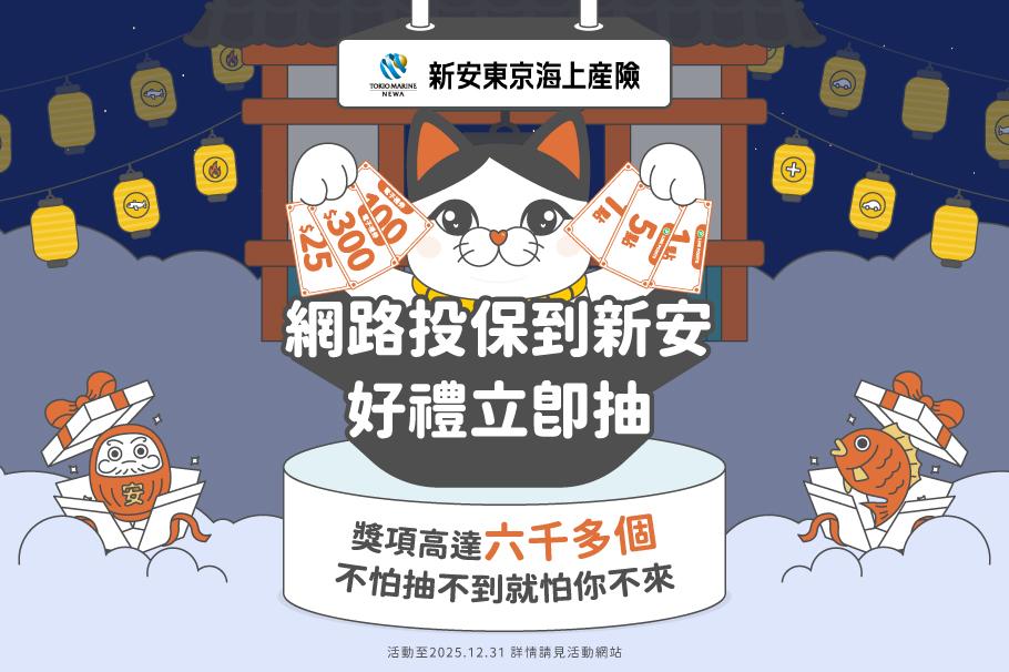 2025年新安東京海上產險網路投保好禮三重抽